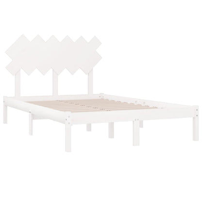 Bedframe Massief Hout 120 x 200 cm Wit