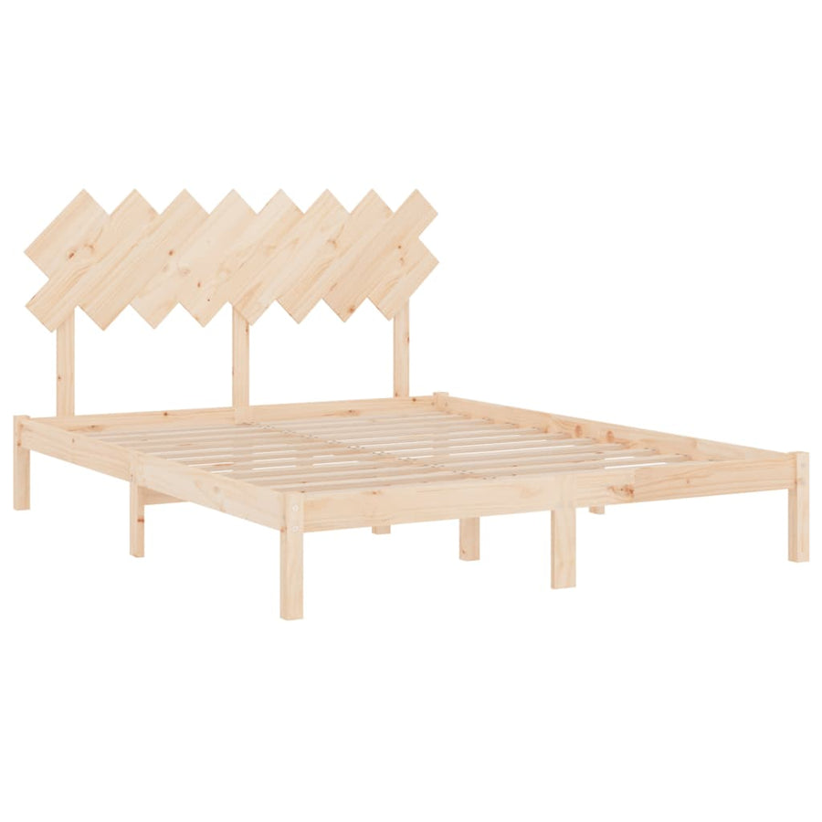 Bedframe Massief Hout 160 x 200 cm Naturel
