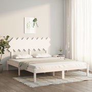 Bedframe massief grenenhout wit 160x200 cm