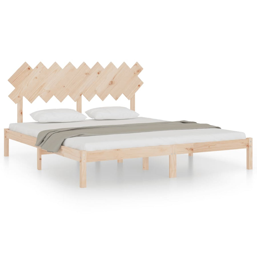 Bedframe Massief Hout 6Ft Super King 180 x 200 cm Naturel