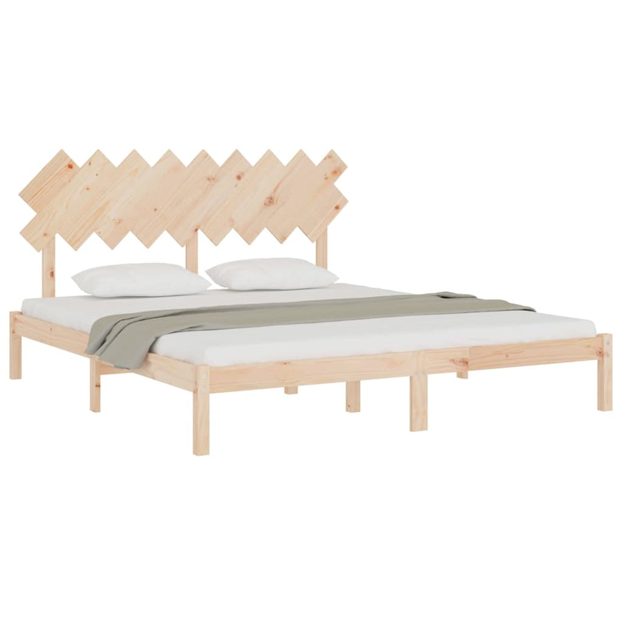 Bedframe Massief Hout 6Ft Super King 180 x 200 cm Naturel