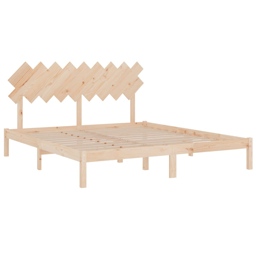 Bedframe Massief Hout 6Ft Super King 180 x 200 cm Naturel