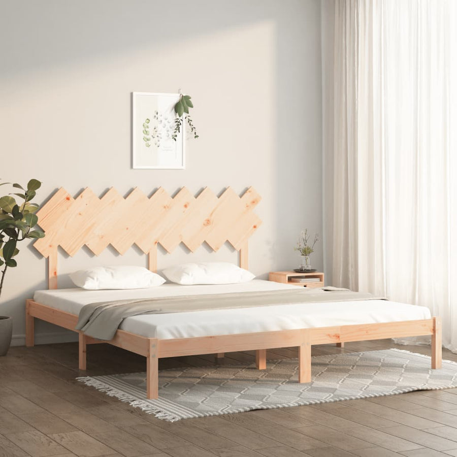 Bedframe Massief Hout 6Ft Super King 180 x 200 cm Naturel