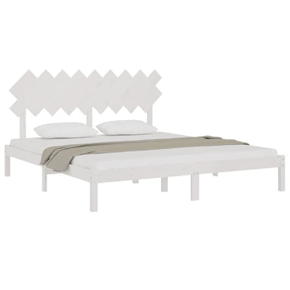 Bedframe Massief Hout 6Ft Super King 180 x 200 cm Wit