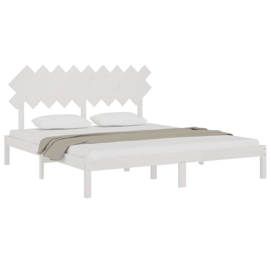 Bedframe Massief Hout 6Ft Super King 180 x 200 cm Wit