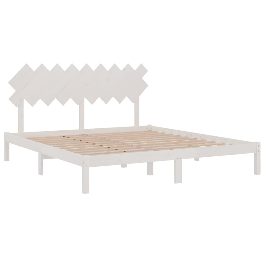 Bedframe Massief Hout 6Ft Super King 180 x 200 cm Wit