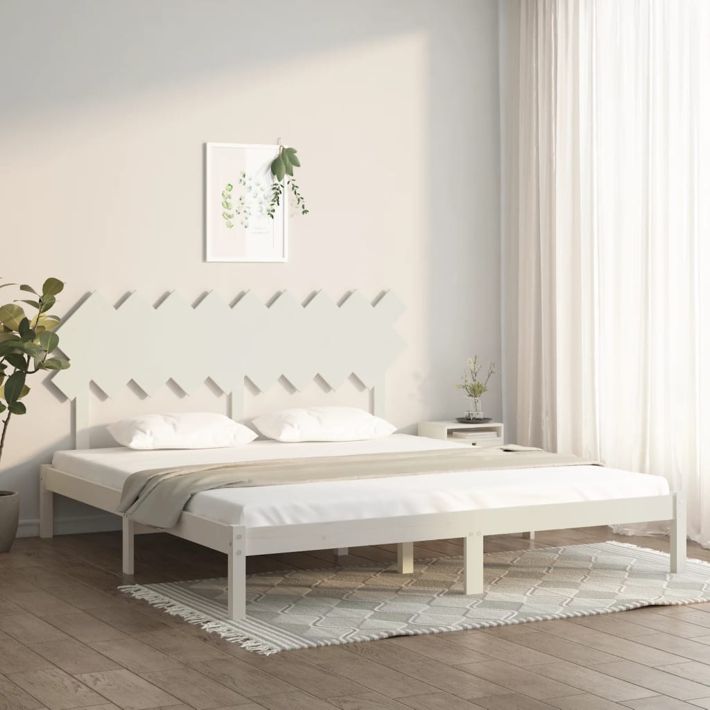 Bedframe Massief Hout 6Ft Super King 180 x 200 cm Wit