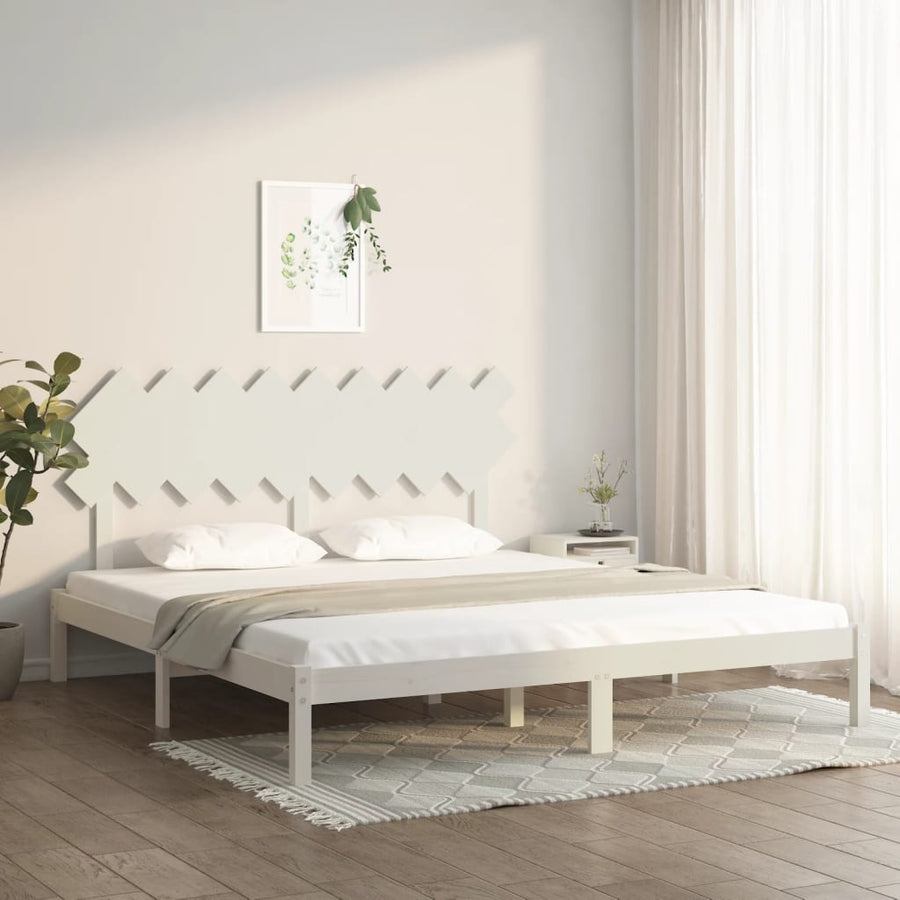 Bedframe Massief Hout 6Ft Super King 180 x 200 cm Wit