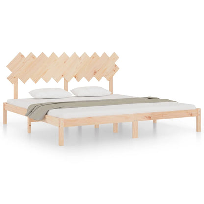 Bedframe Massief Hout 200 x 200 cm Naturel