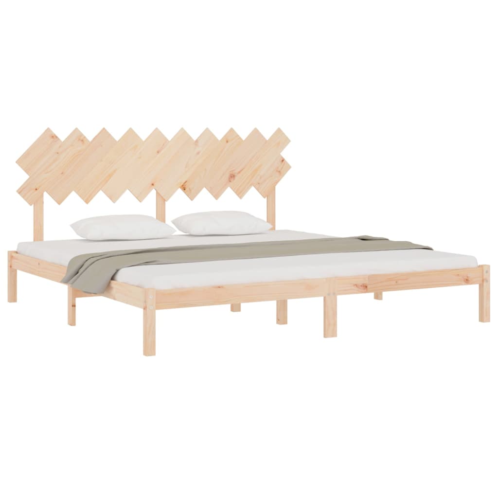 Bedframe Massief Hout 200 x 200 cm Naturel