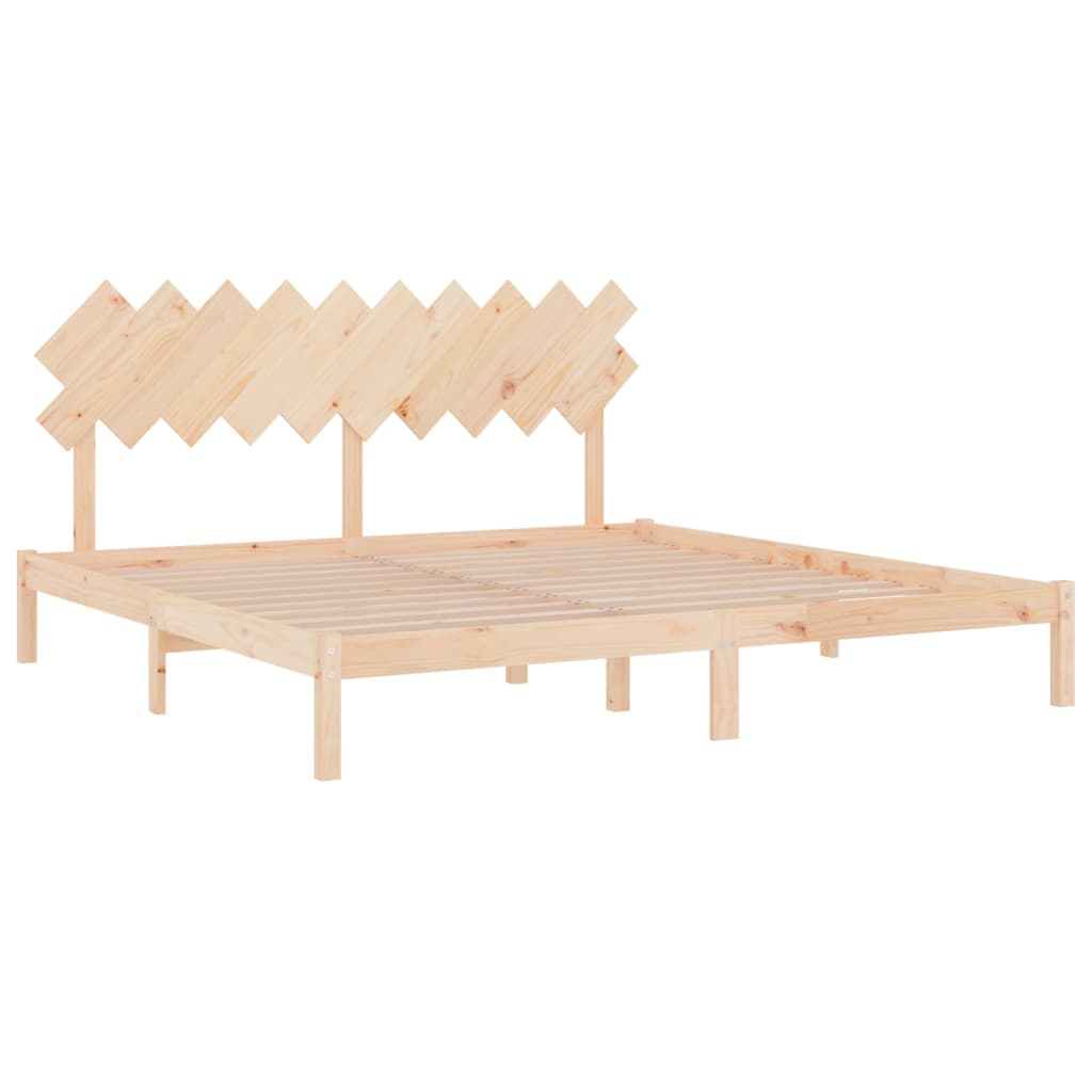 Bedframe Massief Hout 200 x 200 cm Naturel
