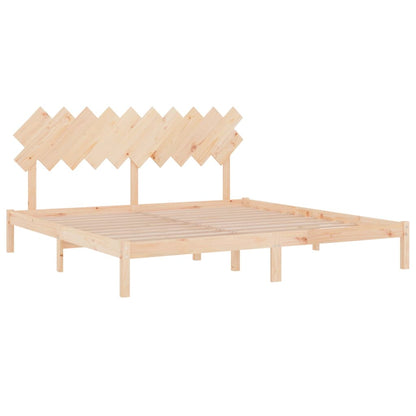 Bedframe Massief Hout 200 x 200 cm Naturel