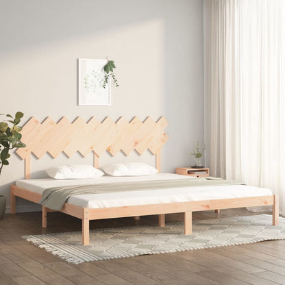 Bedframe Massief Hout 200 x 200 cm Naturel
