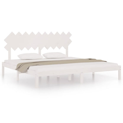 Bedframe Massief Hout 200 x 200 cm Wit