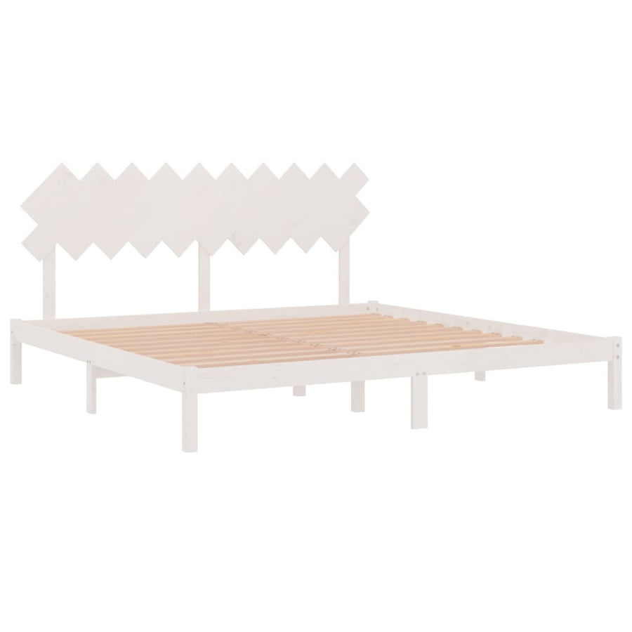Bedframe Massief Hout 200 x 200 cm Wit