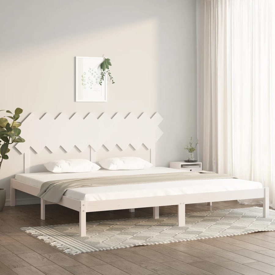 Bedframe Massief Hout 200 x 200 cm Wit
