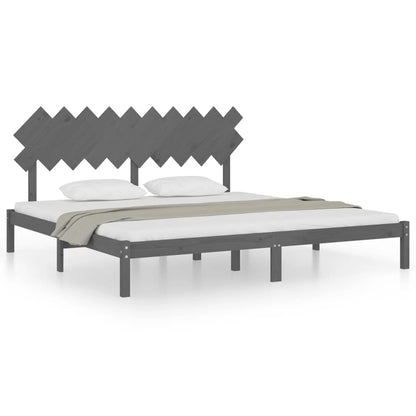 Bedframe Massief Hout 200 x 200 cm Grijs
