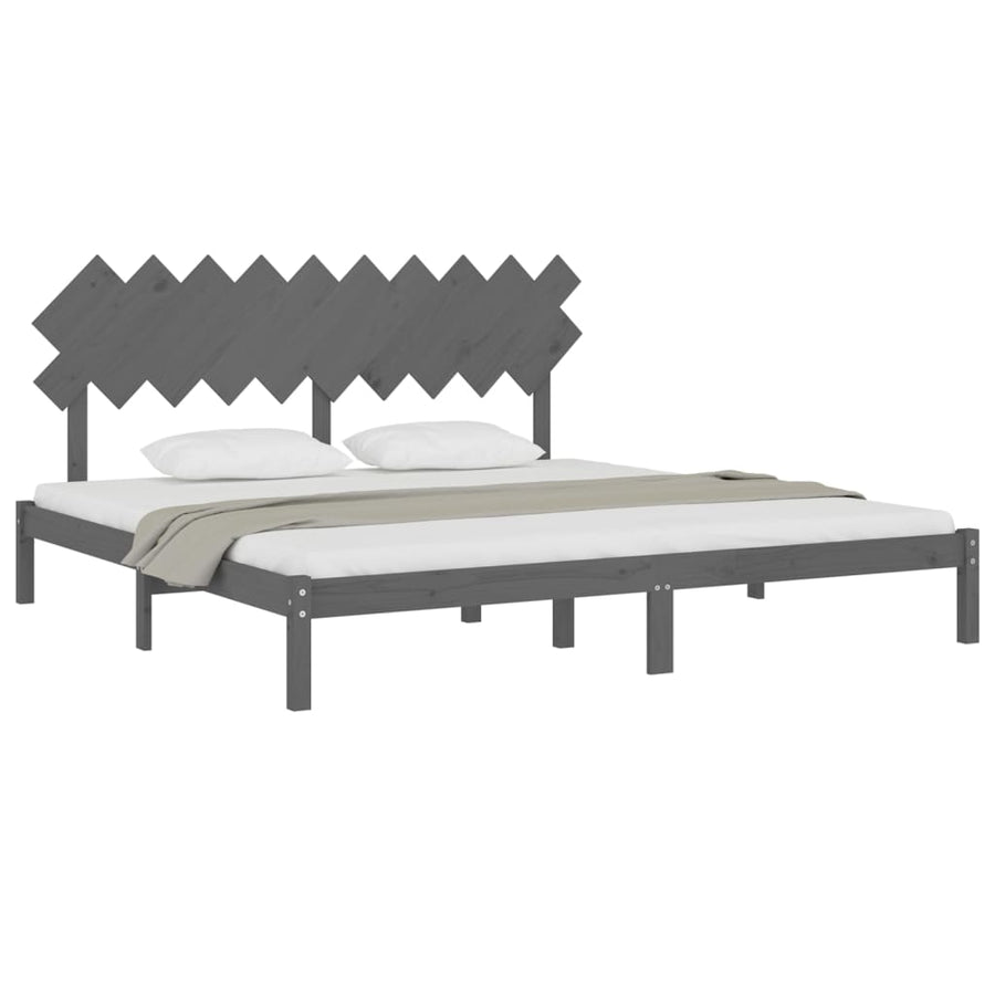 Bedframe Massief Hout 200 x 200 cm Grijs