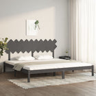 Bedframe massief grenenhout grijs 200x200 cm