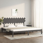Bedframe massief grenenhout grijs 200x200 cm