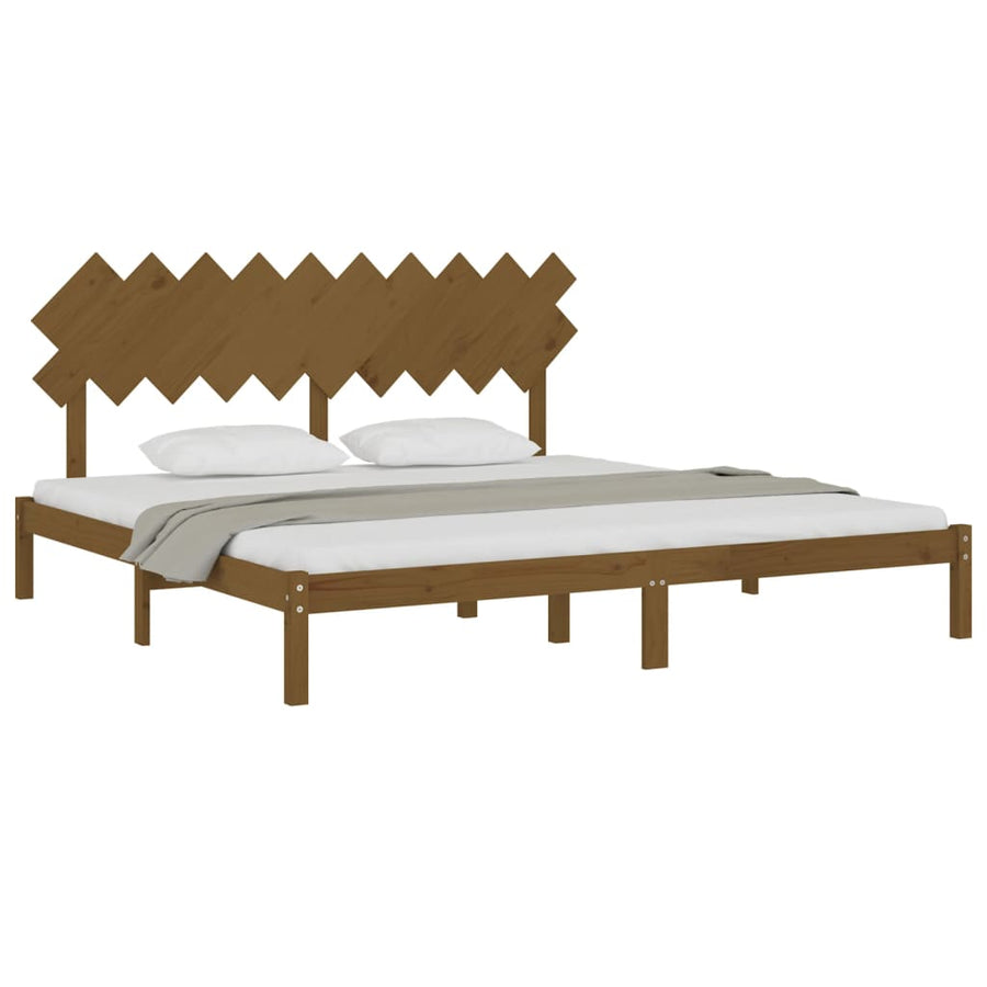 Bedframe Massief Hout 200 x 200 cm Honingbruin