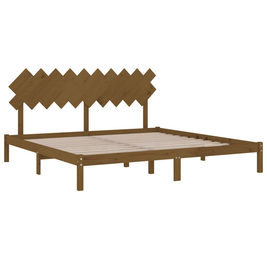 Bedframe Massief Hout 200 x 200 cm Honingbruin
