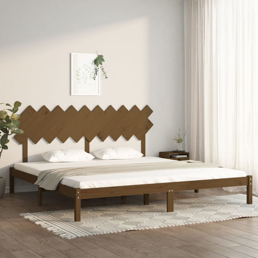 Bedframe Massief Hout 200 x 200 cm Honingbruin