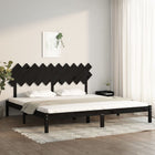 Solid black wooden bed frame 200x200 cm