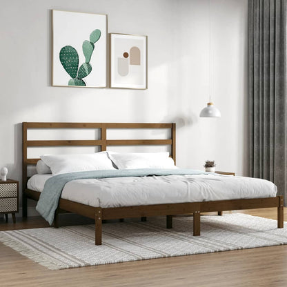 Bedframe Massief Grenenhout 200 x 200 cm Honingbruin