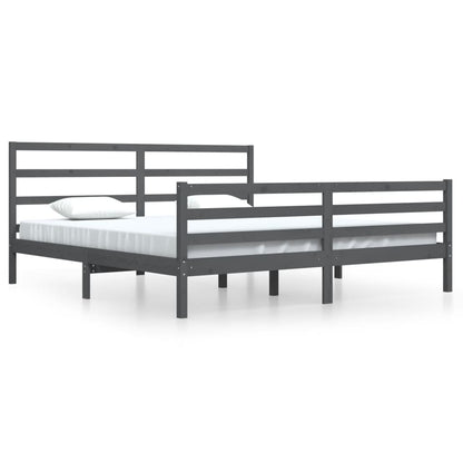 Bedframe Massief Grenenhout 200 x 200 cm Grijs