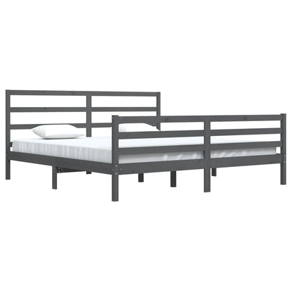 Bedframe Massief Grenenhout 200 x 200 cm Grijs
