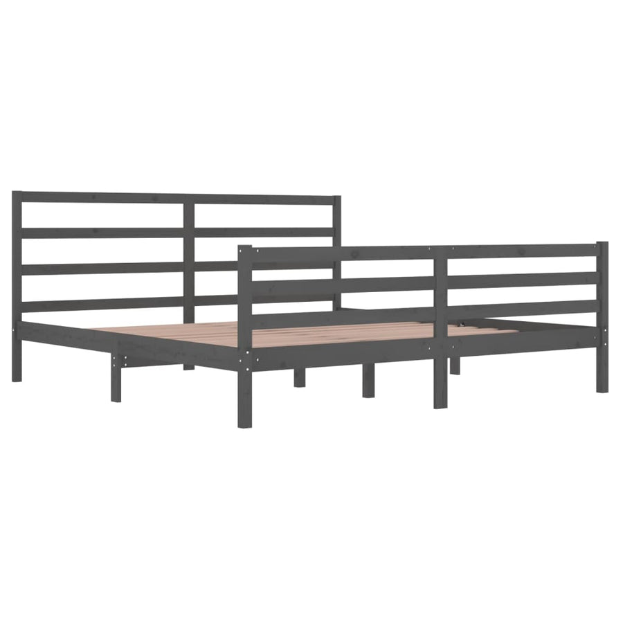 Bedframe Massief Grenenhout 200 x 200 cm Grijs