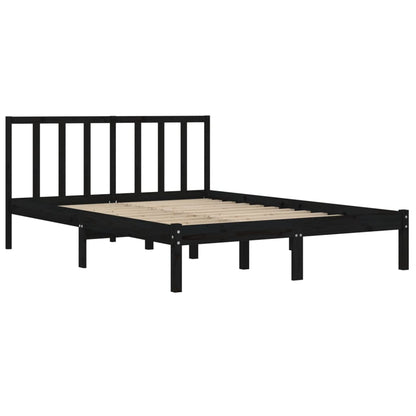 Bedframe Massief Grenenhout 5Ft King Size 150 x 200 cm Zwart