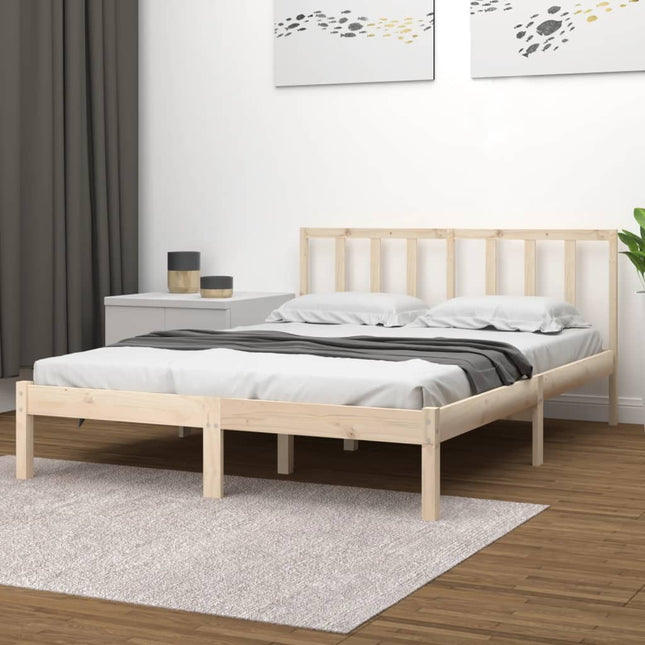 Bedframe Massief Grenenhout 160 x 200 cm Naturel