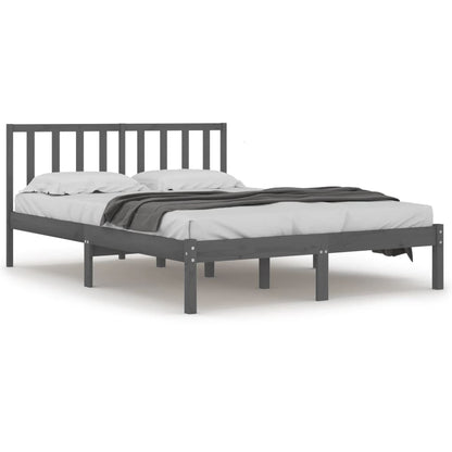 Bedframe Massief Grenenhout 200 x 200 cm Grijs