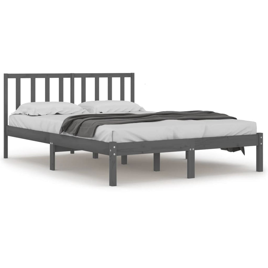 Bedframe Massief Grenenhout 200 x 200 cm Grijs