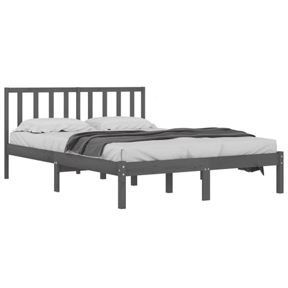Bedframe Massief Grenenhout 200 x 200 cm Grijs