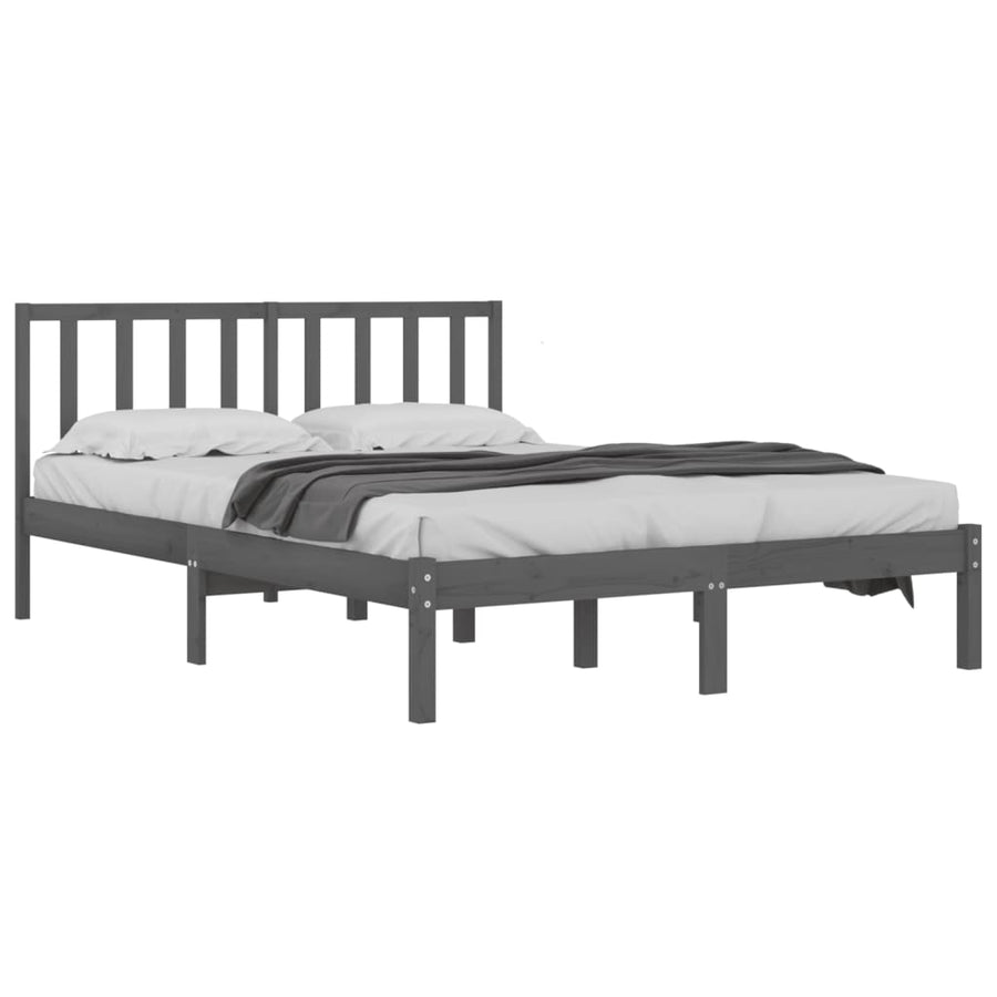 Bedframe Massief Grenenhout 200 x 200 cm Grijs
