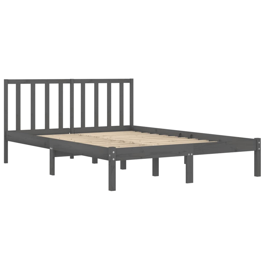 Bedframe Massief Grenenhout 200 x 200 cm Grijs
