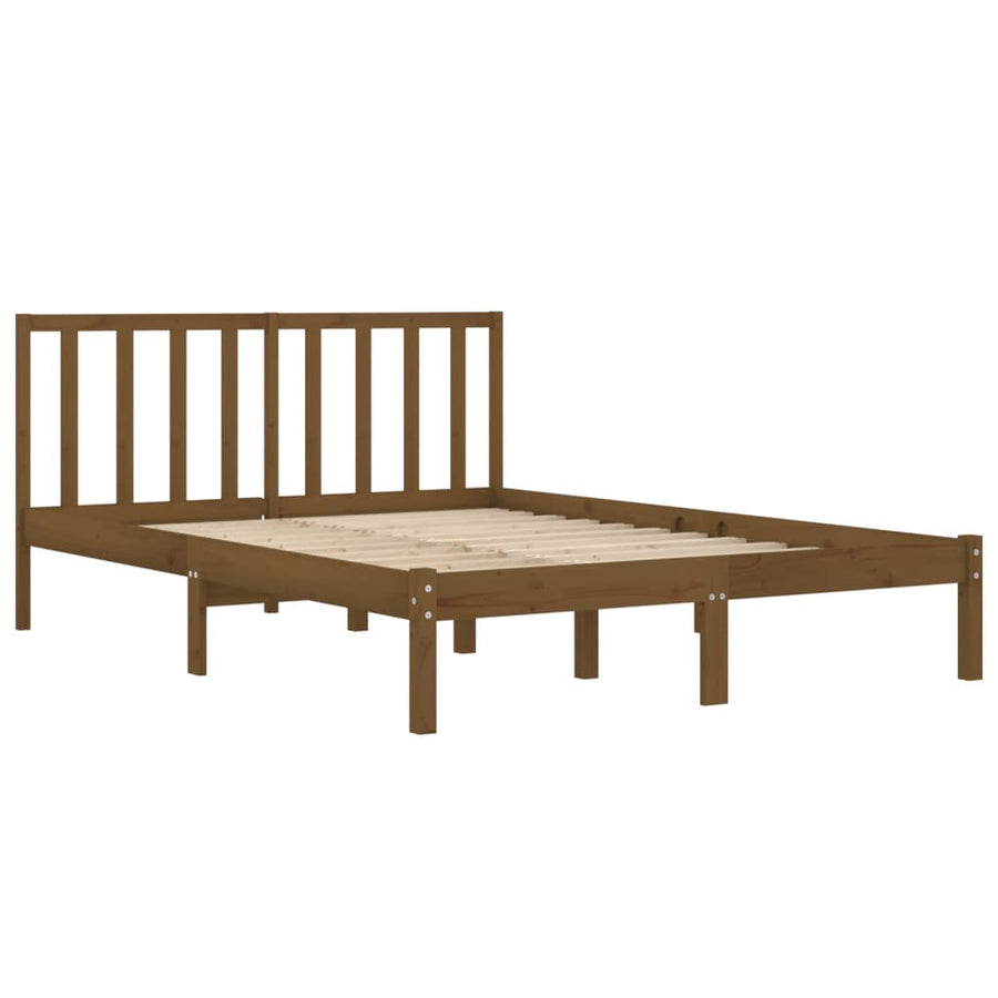 Bedframe Massief Grenenhout 200 x 200 cm Honingbruin