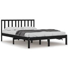 Bedframe Massief Grenenhout 200 x 200 cm Zwart