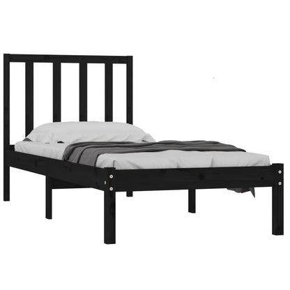 Bedframe Massief Grenenhout 2Ft6 Small Single 75 x 190 cm Zwart