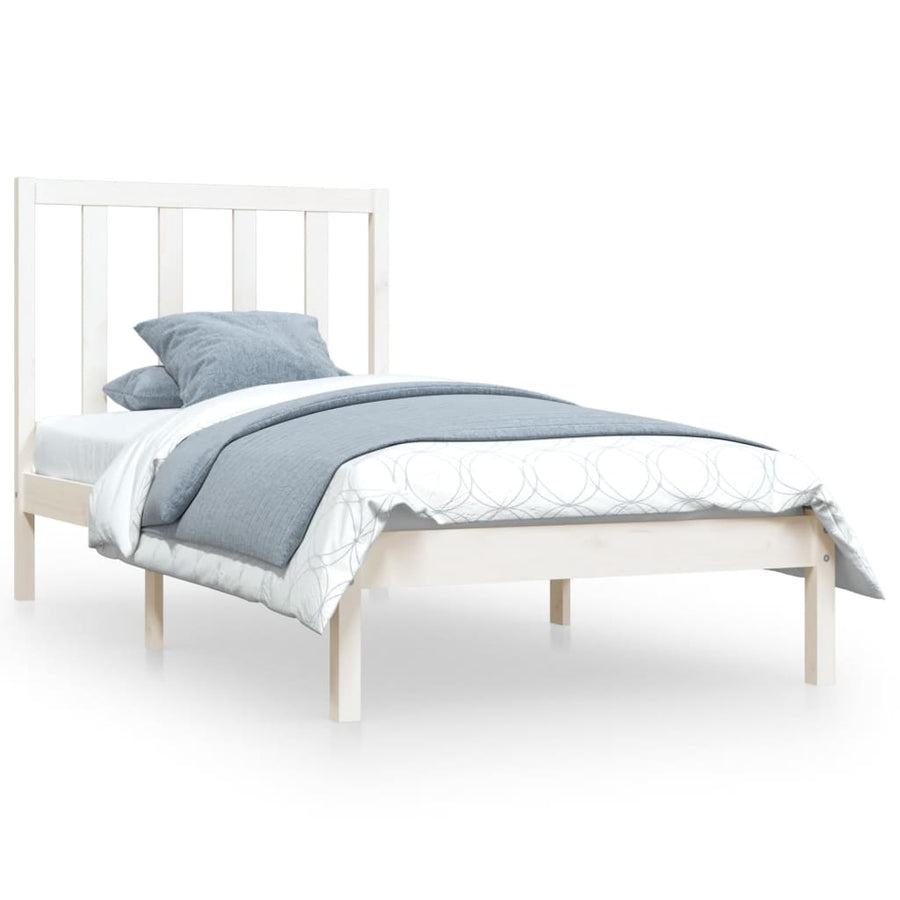 Bedframe Massief Grenenhout 2Ft6 Small Single 75 x 190 cm Wit