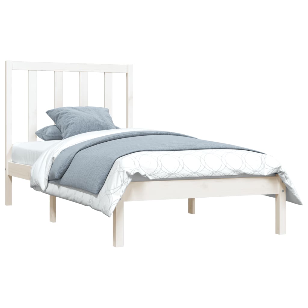 Bedframe Massief Grenenhout 2Ft6 Small Single 75 x 190 cm Wit