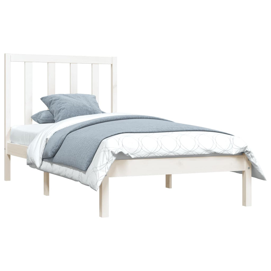 Bedframe Massief Grenenhout 2Ft6 Small Single 75 x 190 cm Wit