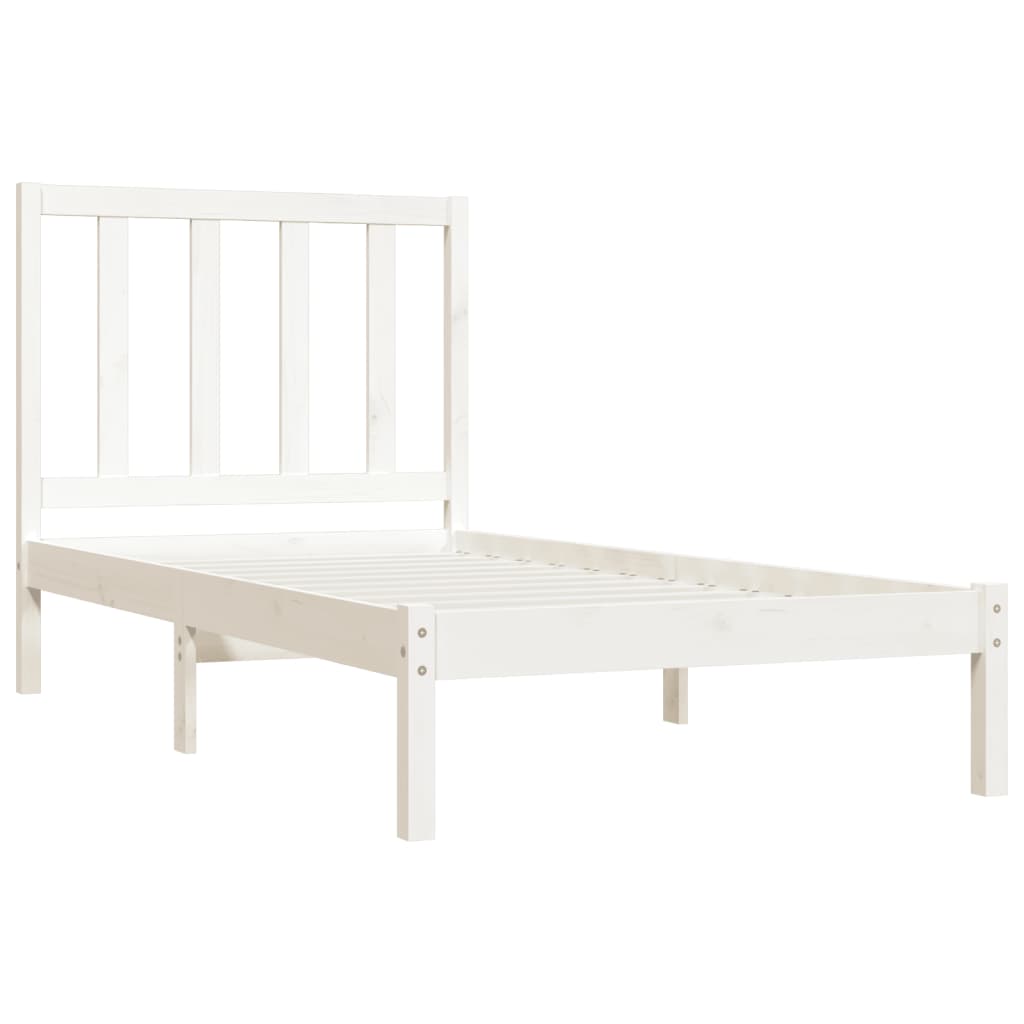 Bedframe Massief Grenenhout 2Ft6 Small Single 75 x 190 cm Wit