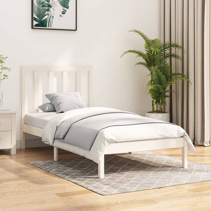 Bedframe Massief Grenenhout 2Ft6 Small Single 75 x 190 cm Wit