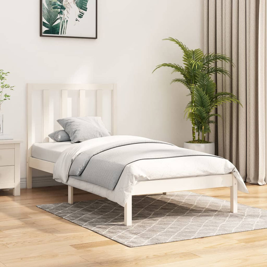 Bedframe Massief Grenenhout 2Ft6 Small Single 75 x 190 cm Wit