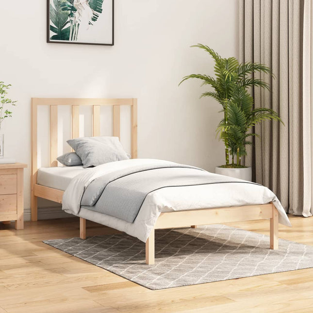 Bedframe Massief Grenenhout 100 x 200 cm Naturel