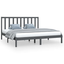 Bedframe Massief Grenenhout 200 x 200 cm Grijs